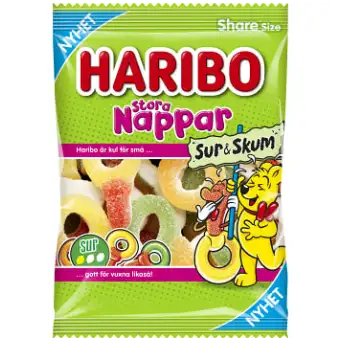 HARIBO Stora Nappar Sur & Skum 150g Haribo