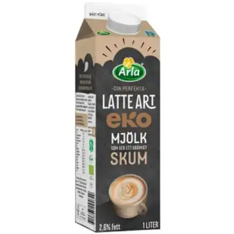 Arla Mjölk Latte Art Ekologisk 2,6% 1l