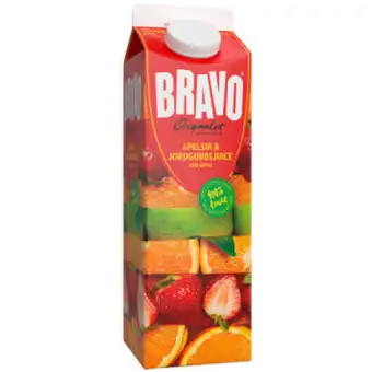 BRAVO Juice Apelsin Jordgubbe 1L