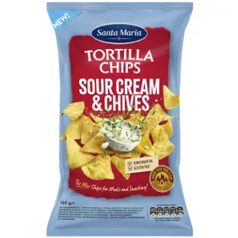 Santa Maria Tortilla Chips Sourcream & Chives 185g