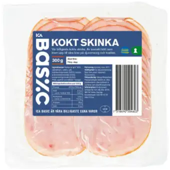 ICA BASIC Kokt Skinka 300g
