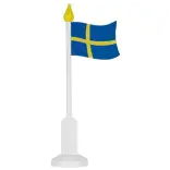 Svensk Bordsfalgga Träflagga 23cm