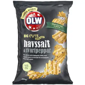 Olw Chips Big Cuts Havssalt Svartpeppar
