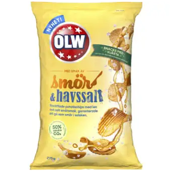 Olw Chips Smör & Havssalt 275g