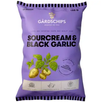 Gårdschips Sourcream & Black garlic
